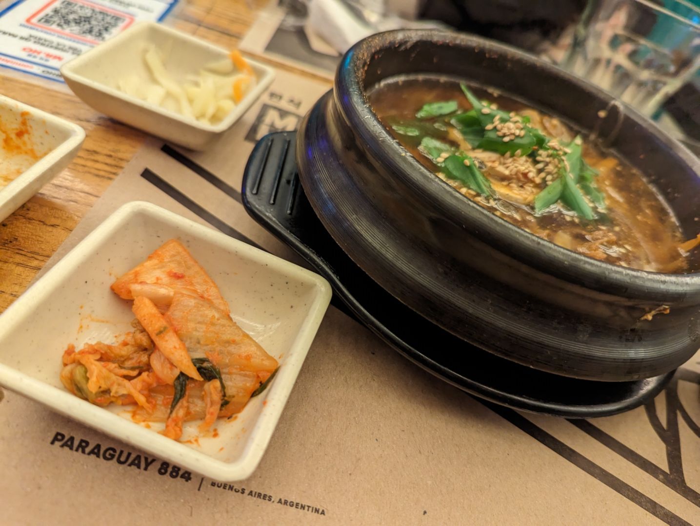 Tuk Bul (Bulgogi with soup), plus side order of kimchi and potato strips koreanfood